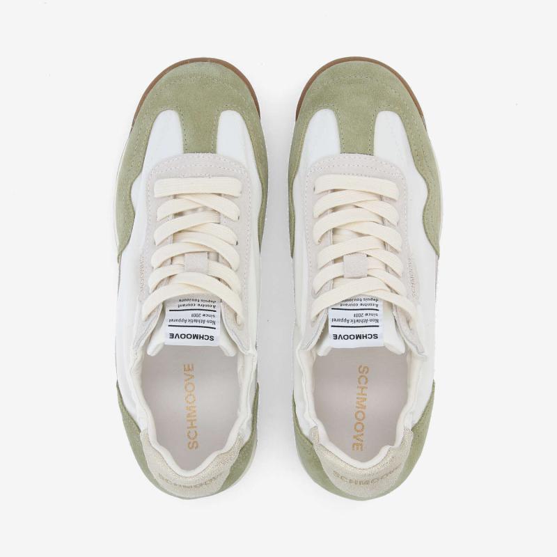 CAMDEN SNEAKER W - NYL/SDE/CRYSTAL - BLANC CASSÉ/VERT/OR